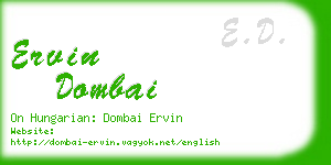 ervin dombai business card